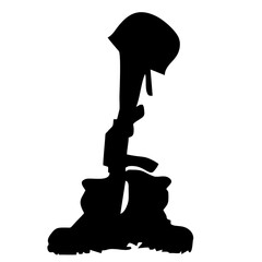 soldier uniform  boots, helmet, and weapon