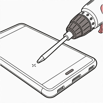 drill drilling smartphone screen clip art preview