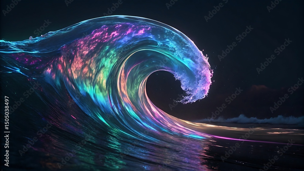 Aufkleber luminous ocean wave a gemini api gen-lang-client-0847638545 generated abstract