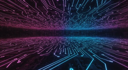 Obraz premium Abstract circuit board tunnel