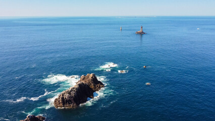 Vue aérienne de la Pointe du Raz, Finistère, Bretagne	
