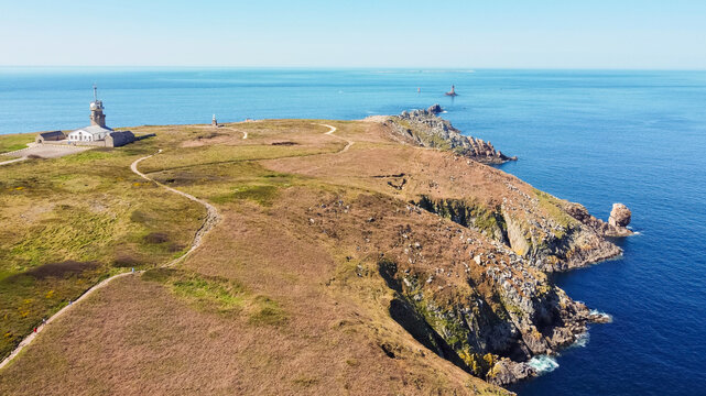 Vue a&eacute;rienne de la Pointe du Raz, Finist&egrave;re, Bretagne	
