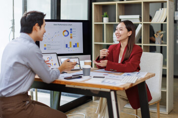 Accounting company provide finance and taxation planning for profitable cash flow, Auditor and accountant team working in office, analyze financial data and accounting record with calculator.Insight
