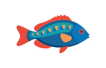 Fototapeta premium A minimalist paradise Gourami fish Vector artwork illustration