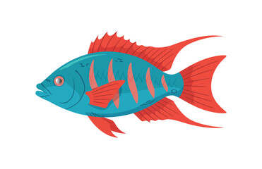 Colorful paradise gourami fish vector illustration