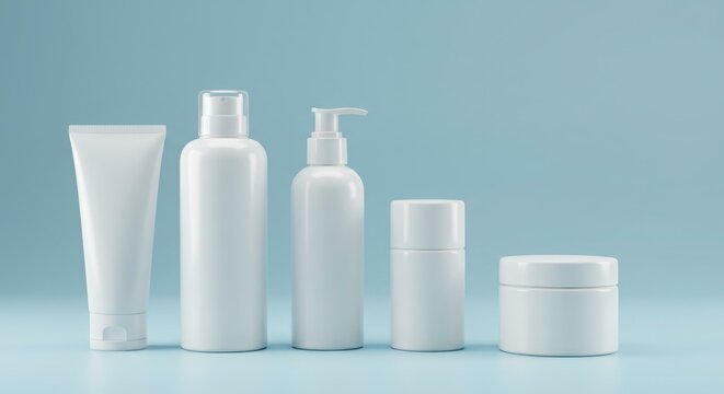 Blank Ocean Plastic Cosmetic Tubes Mockup