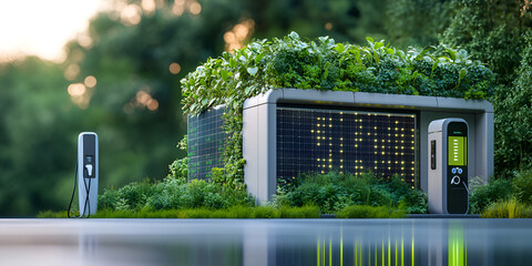 green grass field with a computer