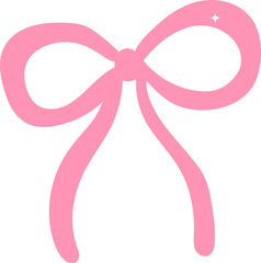 Pink Ribbon Illustration, Elegant Clipart, Romantic Decor Art