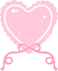 Pink Heart Shape Frame Illustration, Romantic Clipart, Cute Valentine’s Art