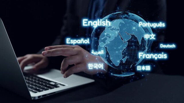 A business professional working on a laptop, analyzing cost reduction strategies. The image features digital graphs and finance-related icons, symbolizing effective management. Qubit