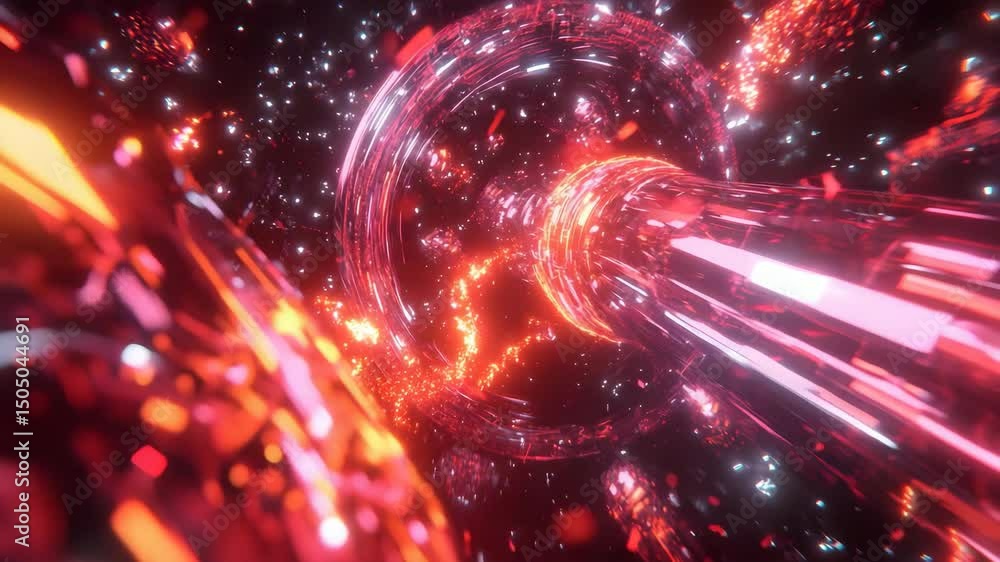 Poster vibrant red and yellow explosion in a dynamic vortex creating a mesmerizing abstract visual effect