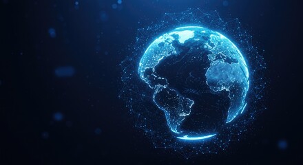 Fototapeta premium A glowing, digital representation of Earth