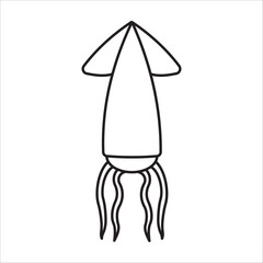 Squid icon outline vector