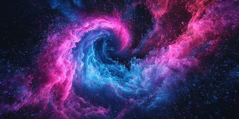 A trippy, neon-hued vortex of bold colors blending in an electrifying composition
