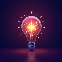 Sparkling lamp vector symbolizing bright creative ideas.

