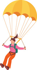 Skydiver with Parachute