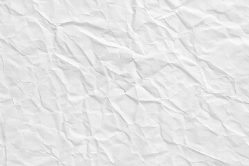 Fototapeta premium White crumpled paper surface with random wrinkles and folds creating organic textured background perfect for vintage stationery mockup design