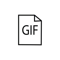 GIF glyph icon one white background. Vector Illustration.