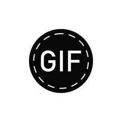 GIF glyph icon one white background. Vector Illustration.