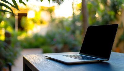 laptop in the park