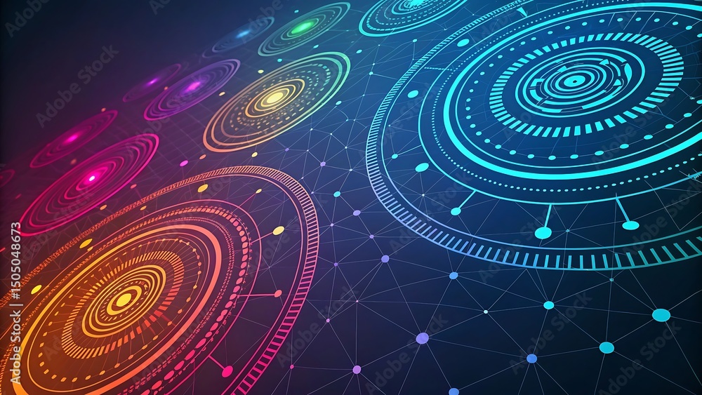 Aufkleber abstract technological background gemini api gen-lang-client-0847638545 integration and colorful cir