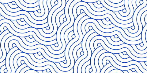 Obraz premium Blue water wave line pattern background. Vector illustration. Japanese style concept.