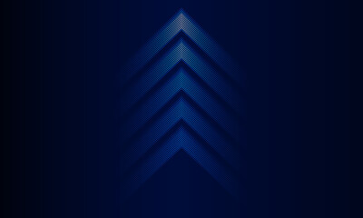 Dark blue abstract Light out technology and with neon dots with glowing arrow lines futuristic concept. Hitech communication concept innovation background, vector design