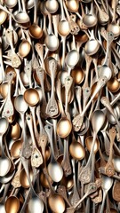 Brass spoons in large quantities
