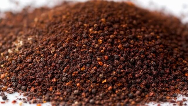 Aromatic Spice Blend Assortment Close-Up of Colorful Ground Spices and Peppercorns