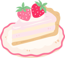 Strawberry Cake Illustration