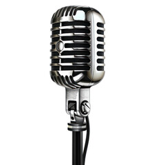 Fototapeta premium retro microphone isolated on white background , png on transparency background