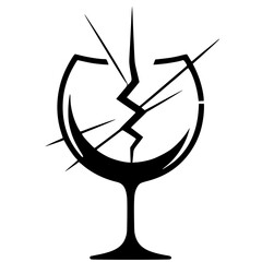 Broken glass silhouette