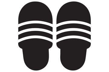 Flip flops icon silhouette vector on white background
