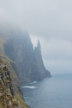 Trollkonufingur in Vagar island, Faroe islands