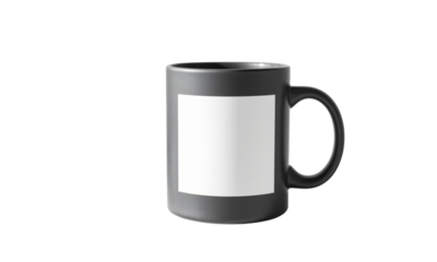 Matte ceramic coffee mug mockup with blank label space transparent background Generative AI
