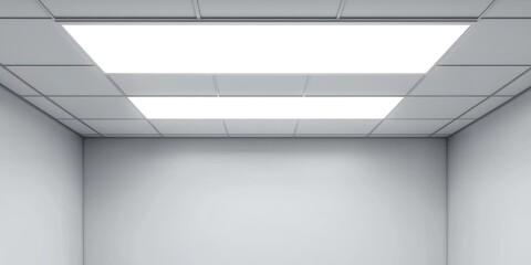 LED panel ceiling light for modern interiors on white background