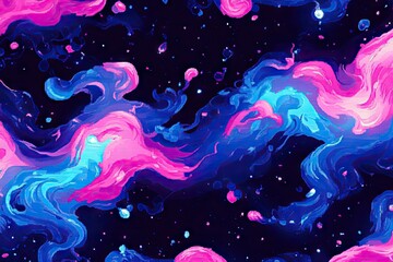 Abstract swirling cosmos painting