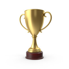 Gold Trophy isolated on transparent background