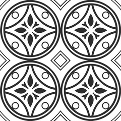 Seamless Geometric Pattern – Modern Black and White Abstract Tile Design