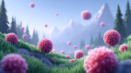 microbiome landscape with organic textures