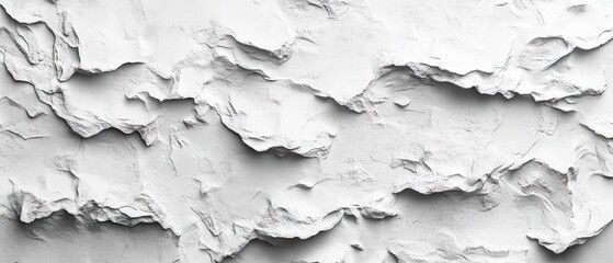 Abstract White Textured Mountain Landscape