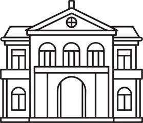 Fototapeta premium facade outline vector illustration line art 