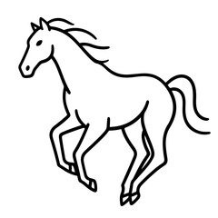 A line drawing of a horse running, showcasing elegance and speed.