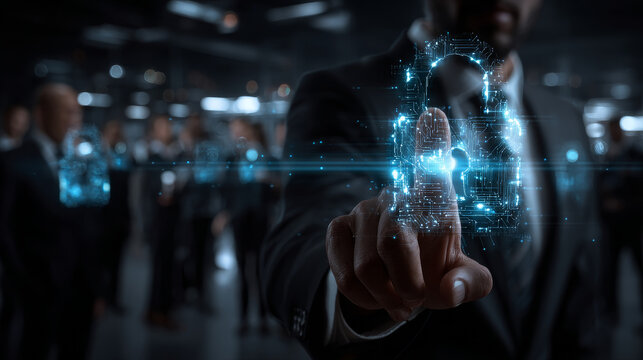Businessmen's connections are protected through legal technology solutions that enhance data security and compliance and sensitive information while facilitating secure communication and collaboration