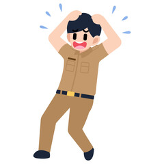 Illustration of a male civil servant in panic