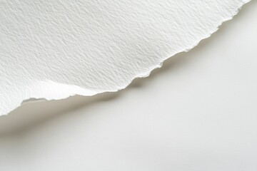 Ripped white paper texture on white background