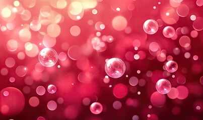Pink bubbles floating in bokeh lights