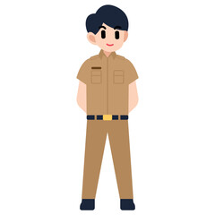 Illustration of a male civil servant resting in place