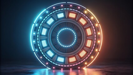 Neon Circular Gateway Gemini API gen-lang-client-0847638545 Integration in Futuristic Design