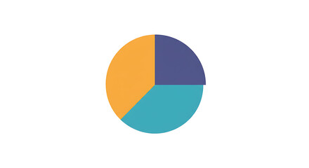 Vibrant Circular Data Visualization: Three-Part Pie Chart